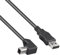 PremiumCord Cable USB 2.0 de Alta Velocidad M/M 3m, A Macho a B Macho Doblado 90°, Cable de Conexión USB para Escáneres, Etc., Doble Blindaje, AWG28, Color Negro, Longitud 3m