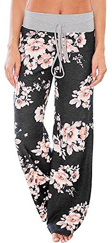 Pantalon Sarouel Femme Taille Haute Imprimé Fleuri Harem Pants Sarouel Fille Sport Grande Taille Elastique Fluide Sarouel Ethnique