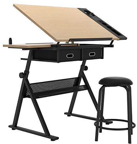 soges Escritorio de dibujo, escritorio de manualidades, mesa de dibujo, escritorio de cristal ajustable para dibujar, pintar, escribir y estudiar