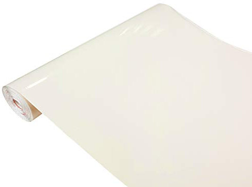DecoMeister Klebefolie Dekorative Möbelfolie Selbstklebende Folie für Möbel Deko-Folie Einfarbige Selbstklebefolie Einheitliche Farbe Rolle 45x490 cm Magnolie Glanz