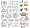 GLOBLELAND Lebensmittel-Silikon-transparente Stempel für Kaffee, Kuchen, Türkei, Sushi, Pasta, Burger, Pizza, transparente Stempel für Kartenherstellung, Scrapbooking, Dekoration, Papierhandwerk