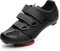 Uni Fahrradschuhe mit Look Delta Cleats - Peloton Kompatibel Spin Schuhe mit SPD Clips - Indoor Shimano Rennrad für Herren Damen, Schwarz, 16.5 Women/15 Men