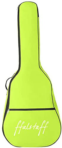 ffalstaff Borsa per Chitarra Classica 4/4 in Nylon con due Tracolle uso Zaino e Tasca Porta Accessori 5 Plettri in Omaggio - Verde Lime