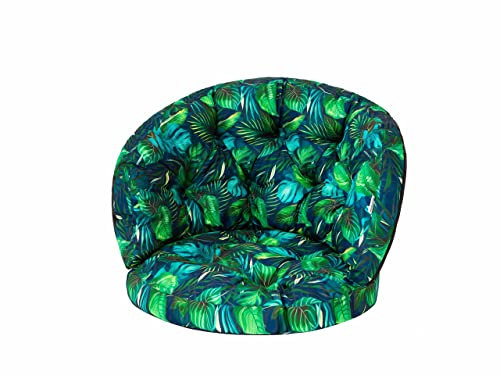 PillowPrim Kissen für Rattangarnitur, Rattangruppe, Bankauflagen Kissen Set Freizeit Kissen Polster Sommerbänke, Sesselpolste 50x50x38 cm Blaues Blätter