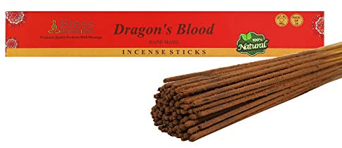 Bless-Dragons-Blood-Incense-Sticks Handmade-Hand-Dipped Organic-Chemicals-Free for-Purification-Relaxation-Positivity-Yoga-Meditation The-Best-Woods-Scent (25 Sticks (40GM))