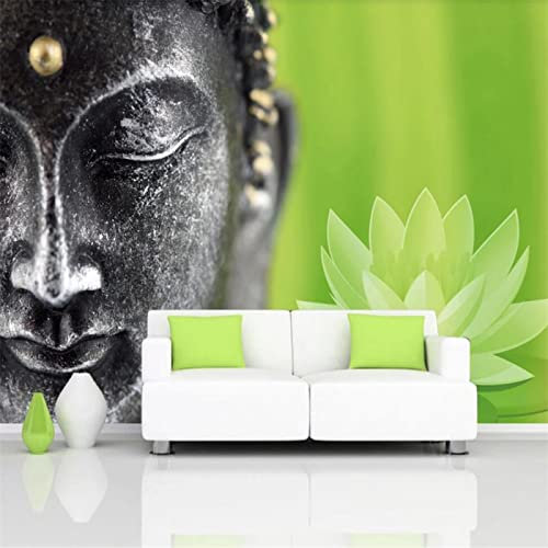 KEYESMINER Wallpaper Photo Papier Peint 3D Statue de Bouddha Zen 250 cm x 175 cm Mural Décoration Moderne Poster Tableaux Muraux Chambre Salon Mural