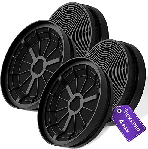 Vioks.pro 4 Stk Dunstabzugshaube Kohlefilter Ersatz für Respekta MIZ0023N 175mmØ, Aktivkohlefilter Dunstabzugshaube Respekta MIZ 0023 Umlufthaube