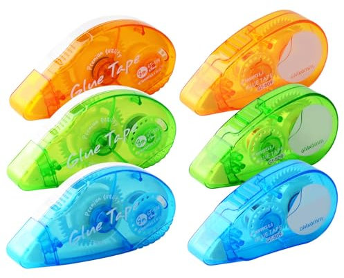 DASHUAIGE 6 Stück Doppelseitiges Klebeband Roller, Kleberoller Permanent Adhesive Tape Pen für Basteln, Kartenherstellung, Bullet Journal und Scrapbooking