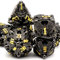 Würfelset for Dungeons and Dragons, DND Würfel 7 Pcs, ZHOORQI D&D Polyedrische Würfel Set Metall für Rollenspiele, The DND Dice Set for Table Games (TS-Black Gold)