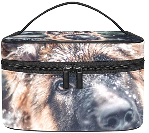 Schminktasche Reise Kosmetiktasche Tasche Geldbörse Handtasche mit ReißverschlussTier Deutscher Schäferhund