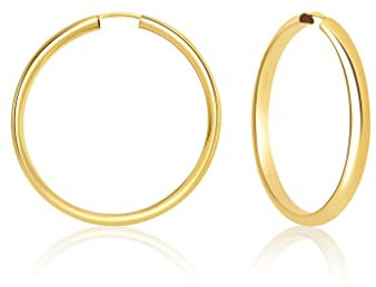 Mary & Jules große Creolen Gold aus 925 Sterling Silber vergoldet, goldene Ohrringe Damen aus recyceltem Silber, Damen Ohrringe Gold, Echtschmuck Ohrstecker für Frauen und Mädchen, Made in Germany