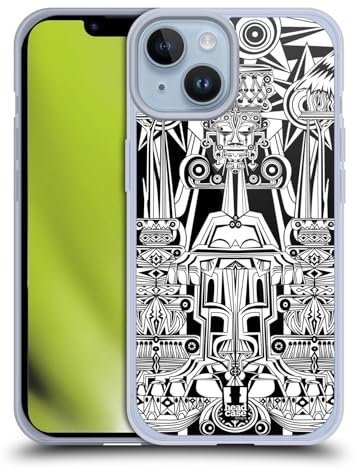 Head Case Designs Mangyan Blanco Y Negro Bulol Dios del Arroz Caso de Gel Suave Compatible con Apple iPhone 14