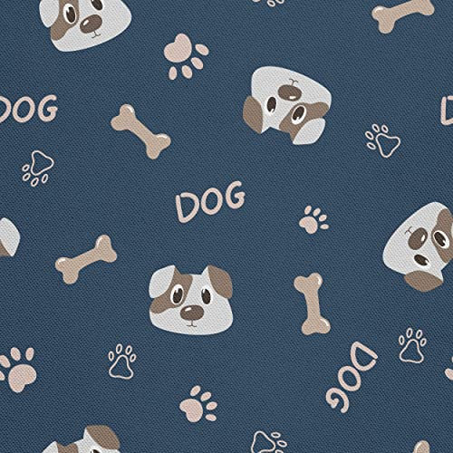HEKO PANELS Stoff Oxford Wasserdichte Meterware Canvas-Stoff Polyester Stoff Zum Nähen Nähstoffe Dekostoffe Wasserabweisend Blickdicht Pfoten Knochen Hunde 1 Meter 155 x 100 cm