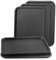 LEXININ Paquete de 5 bandejas de plástico negro de 41 x 30 cm para comida rápida, bandejas rectangulares de plástico para restaurante y comida