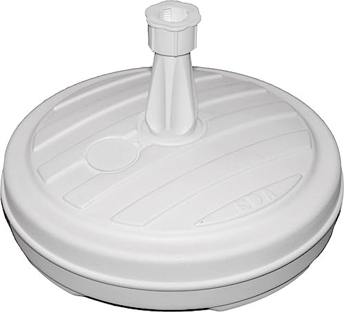 Muddy Hands White Garden Parasol Base Outdoor Sun Shade Umbrella Pole Holder- Water or Sand Filling Weight