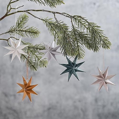 Ginger Ray 3D Paper Star Christmas Tree Hanging Decorations 5 Pack