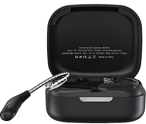 KZ AZ09 Bluetooth 5.2 Upgraded Cable Wireless Adapter Cable Noise Reduction Waterproof B-pins Bluetooth Cable for KZ ZST, ZST-X, ZSTX, EDX, ZSR, ES4, AS10, ED12, ES3, AS06, BA10 iem (Bpins, black)