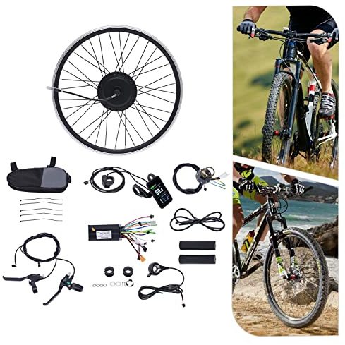 DeeDuud E-Bike Umrüstsatz 500W, Fahrrad Elektromotor Kit mit Praktisches Display 35 km/h Pedal Assist Sensor für 24 Zoll Vorderrads eines Fahrrads