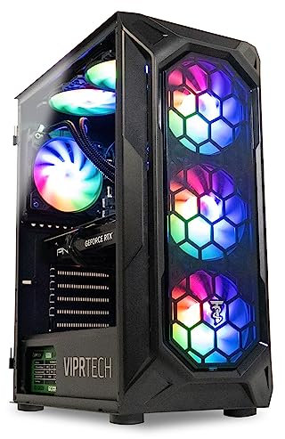 ViprTech Ghost 3.0 PC refrigerado por líquido – AMD Ryzen 5 5600X (12-LCore 4.6 GHz), RTX 4060 8 GB, 32 GB DDR4 3200, 1TB NVMe SSD, VR-Ready, Streaming, WiFi, RGB, Win 11, ordenador de ordenador para