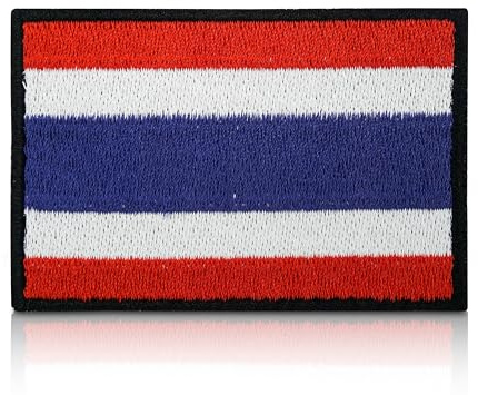Finally Home Thailand Flagge Klett Patch | 7,9 x 5,2 cm | Thai Flag Klettpatches, Fahne Klettpatch, Outdoor Backpacker Patches