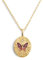 SINGULARU - Collier Medallion Butterfly Rose. Laiton avec Finition Plaqué Or 18Kt. Chaîne avec Pendentif Motif Papillon. Longueur 45 cm. Bijoux pour Femme