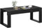 Outsunny Beistelltisch, Couchtisch, Kaffeetisch mit Holzoptik, Rechteckiger Gartentisch, für Balkon, Terrasse, Garten HDPE, Schwarz, 95 x 42 x 40 cm