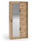 MRGROUP Garderobenschrank Grid Garderobe Schrank Spiegel Schlafzimmer Jugendzimmer (Eiche Artisan, 100 cm)