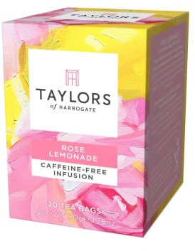 Taylors® | Infuso Limonata Rosa | Tisana Limone Karkadé e Mela Senza Caffeina - 20 Filtri (50 Gr)