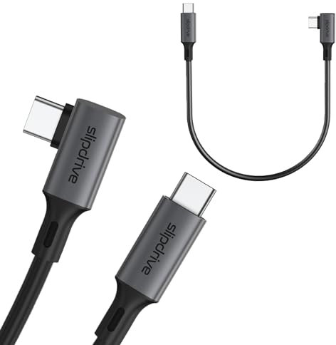 Short USB C to USB C 3.2 Gen 2 (12 in.) - 20Gbps, SSD HDD Hard Drive Cable - Right Angle High Speed Data Transfer 4K Video Output 90 Degree 100W Fast Charging (Black)