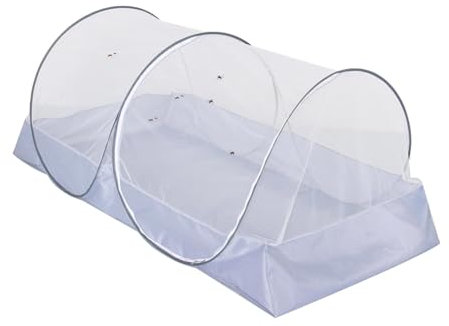 Tienda de campaña con mosquitera, tienda de campaña portátil, red plegable portátil con cremallera lateral, mosquitera individual, cama familiar para parques, patio, 78.74 x 39.37 x 28.75 pulgadas