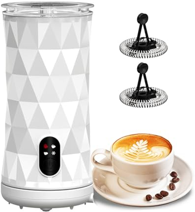 Frother for Coffee, 8.0Oz Electric Milk Frother and Steamer, 4 IN 1 Automatic Warm and Cold Coffee Frother, Milk Foamer for Latte, Hot Chocolate Milk, Macchiato with LED Touch Screen Panel