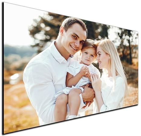 DARO Design - 20x30 cm Mein Foto auf Leinwand Hochdichte Faserplatte HDF 6mm, Schwarze Kanten, Fester Wandhaken - Als Hochzeitsgeschenk, für Baby Bilder und Familien Fotos und andere besondere Momente