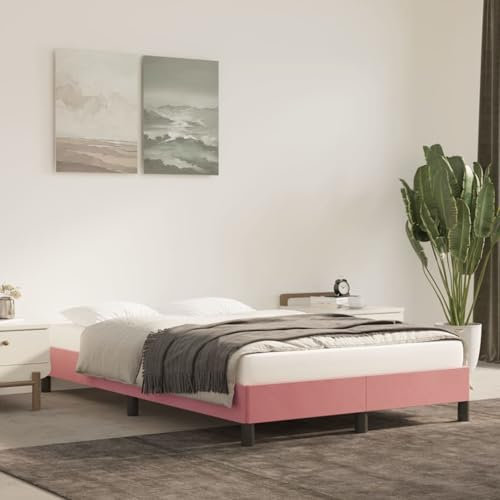 Gecheer Strutura Letto,Giroletto,Singolo,Piazza e Mezza,Moderno,con Doghe,Rosa,120x200 cm in Velluto R102