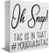 Oh Snap Tag Us In That Schild Hochzeit Hashtag Social Media Holzschild Home Office Decor 17,8 x 17,8 cm Holzblock Schilder Motivationszitat Schreibtisch Dekor für Home Office Schlafzimmer Tisch Dekor