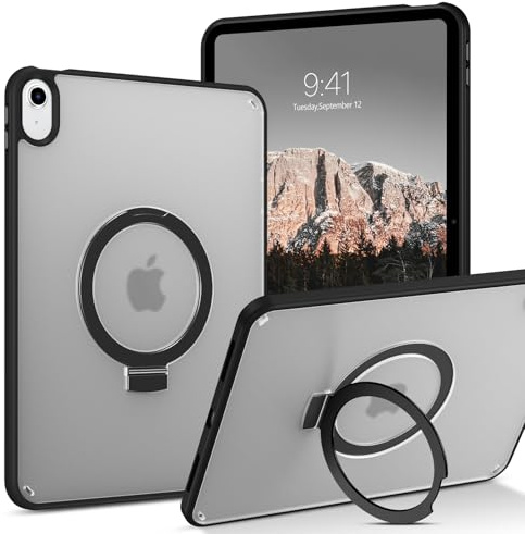 Guagua Étui pour iPad 10e génération, iPad 10,9 po 2022, Compatible avec Anneau de béquille Pliable, translucide, Mat, Fin, Anti-jaunissement, Anti-Choc, Coque pour Tablette iPad 10e génération 10,9