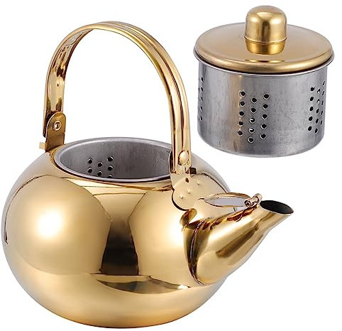 Cabilock Topf Aus Edelstahl Isolierte Spitze Schneebesen Veken Elektrischer Teekessel Teelichter Teekessel Mit Teesieb Mit Teesieb Tauchsieder Bar Rostfreier Stahl Golden