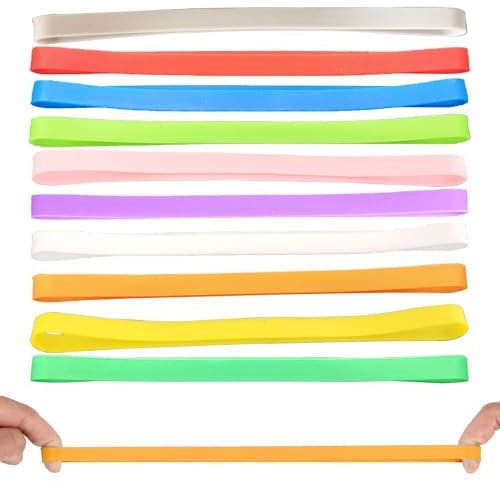 10 Pcs Rubber Bands Heavy Duty Large Elastic Bands Thick Elastic Bands Colorful, Strong and Elastic Large Rubber Bands Silicone Strapping Tape Is Suitable for Offices, Homes, Schools, Banks