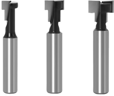 Fresa de carburo para ranurar en T con vástago de 8 mm, para madera, para ranurar pernos hexagonales, fresas de ranurado en T (3 unidades)