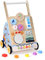 Lauflernwagen Holz, Lauflernwagen Baby Lauflernhilfe mit Rädern & Bauklötzen Spielgeräte Aktivitätszentrum Set, Multifunktion Baby Walker Spielzeug Geschenk für Kleinekinder Kinder 10 Mon. - 1-2 Jhr.