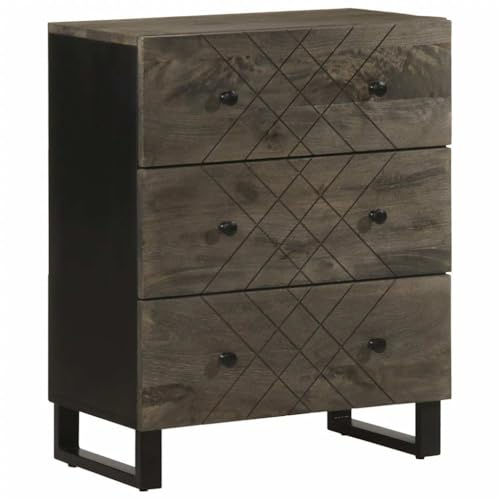 HETFTJN Armadio da Esterno Nero in Legno Massello Mango per Giardino Balcone Garage Mobile Salvaspazio 60x33x75 cm con Piedini in Metallo e Spazio Conservazione