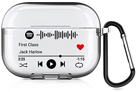 Personalisierte 2-seitige Hülle für Apple AirPods Pro 3rd (2025), Music Style Cover mit scanbarem Spotify-Code, individuelle Geschenkverpackung (Klar)