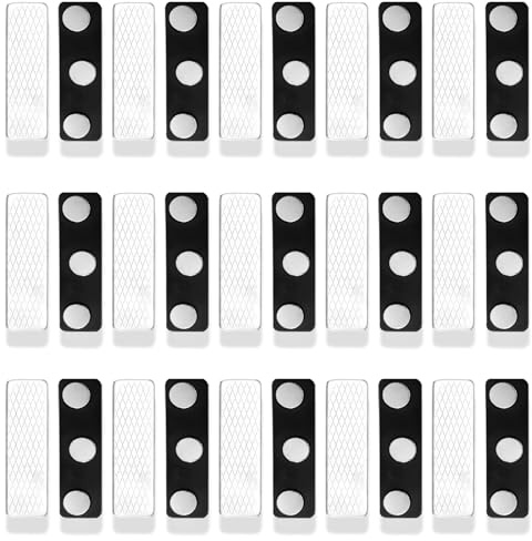 AMONENZ 30 Piezas Placas Identificativas, Negro 45 x 13 mm Etiquetas Magnéticas para Ropa, Insignia de Nombre Magnética Tamaño, para Marcadores y Pantallas de Carátulas de Identificación