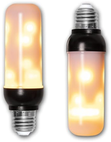 Star Trading LED Flammenlampe E27 3W – realistischer Flammeneffekt – 1600K extra warmweiß – 80 Lumen – mit Schwerkraftsensor – Dekorative Feuerlicht LED für Innen