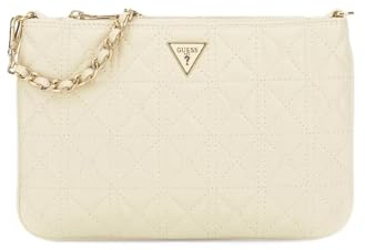 GUESS Handtasche Utensilientasche Flat Pouch Stone beige