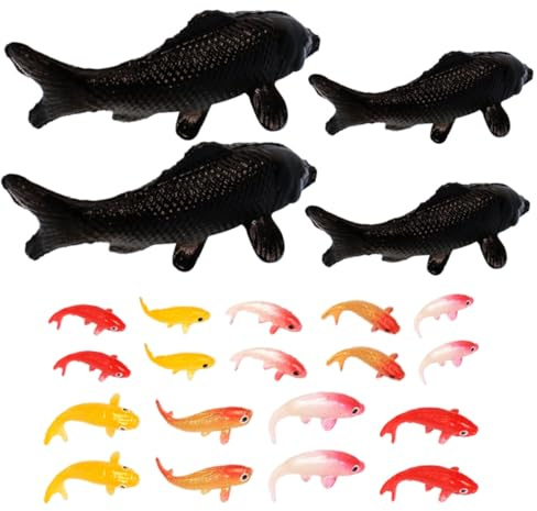 HAKIDZEL 20 Miniatur Koi Karpfen Fischmodelle aus Kunstharz mit Realistischem Design Kompakt und Vielseitig für Aquarium und Feengarten Dekoration