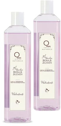 Imaqe Naturals Gel de Baño y Ducha, Rosa y Jazmín, Hidratante, 95% Ingredientes de Origen Natural, 750 ml, Pack de 2