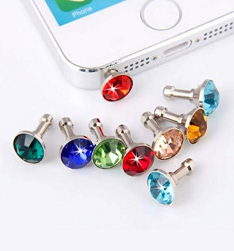 Shot Case - Lot x5 Cache Prise Jack Diamant pour IPOD Nano Smartphone Tablette Anti-Poussiere 3.5 Bijou Bouchon Universel