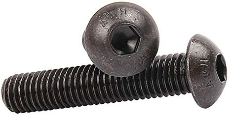 Xiedeai 10 pezzi M10 x 25mm Acciaio Carbonio Esagono Incassato Viti - Esagono Pulsante Presa Tappo a Testa Vite a Macchina Allen Bulloneria Mobili Sedie Nero