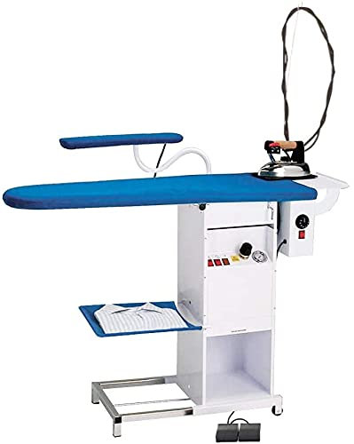 EOLO Tavolo da Stiro Professionale Pieghevole TS01 S Piano Riscaldato Aspirante Soffiante 112x42 cm Termostato Caldaia a Risparmio Energetico Braccetto Stiramaniche Ferro Efficienza Energetica A++