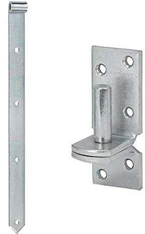 HAUS & DACH Ladenband Set, blau verzinkt inkl. Kloben, Ladenbandlänge: 800 mm, Durchmesser Kloben: 13 mm Eng